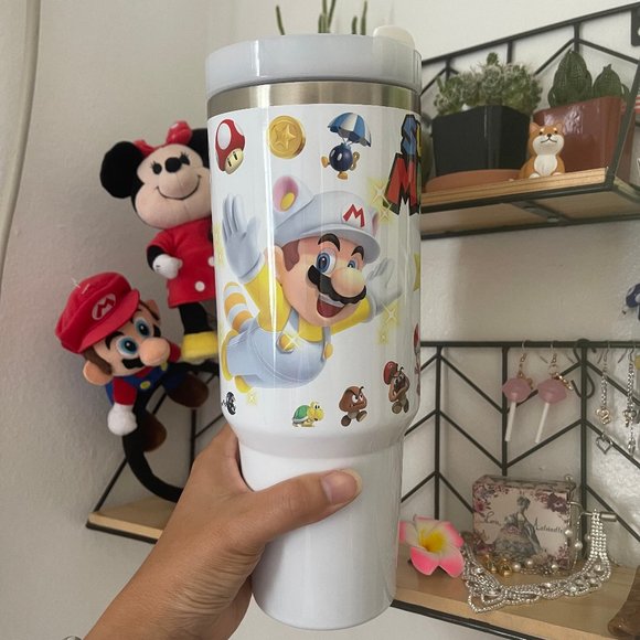 Nintendo Super Mario Bros Tumbler 40 oz tumbler with hand carry … - Picture 10 of 15